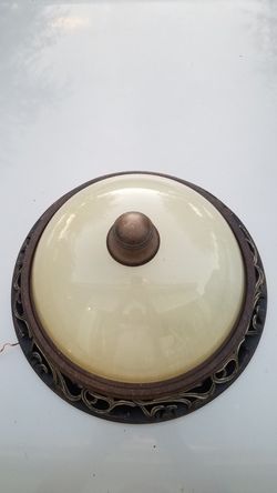 Hampton Bay coffee patina flush mount ceiling light fixture