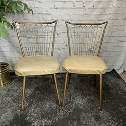 Mid Century Metal Dining Chairs Set Of 2 