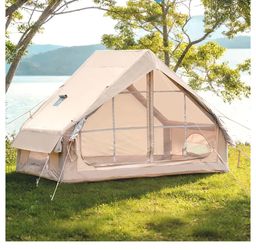 Inflatable Camping Tent with Hand Pump Waterproof Outdoor Blow up Tent 3-6 Person