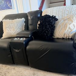 Reclining Black Sofa
