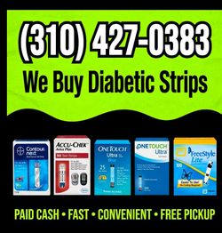 Diabetic Test Strips 
FreeStyle Lite
OneTouch Ultra Blue
OneTouch Verio
Contour Next
Accu-Chek Aviva Plus
Accu-Chek Guide
Accu-Chek SmartView
FreeStyl