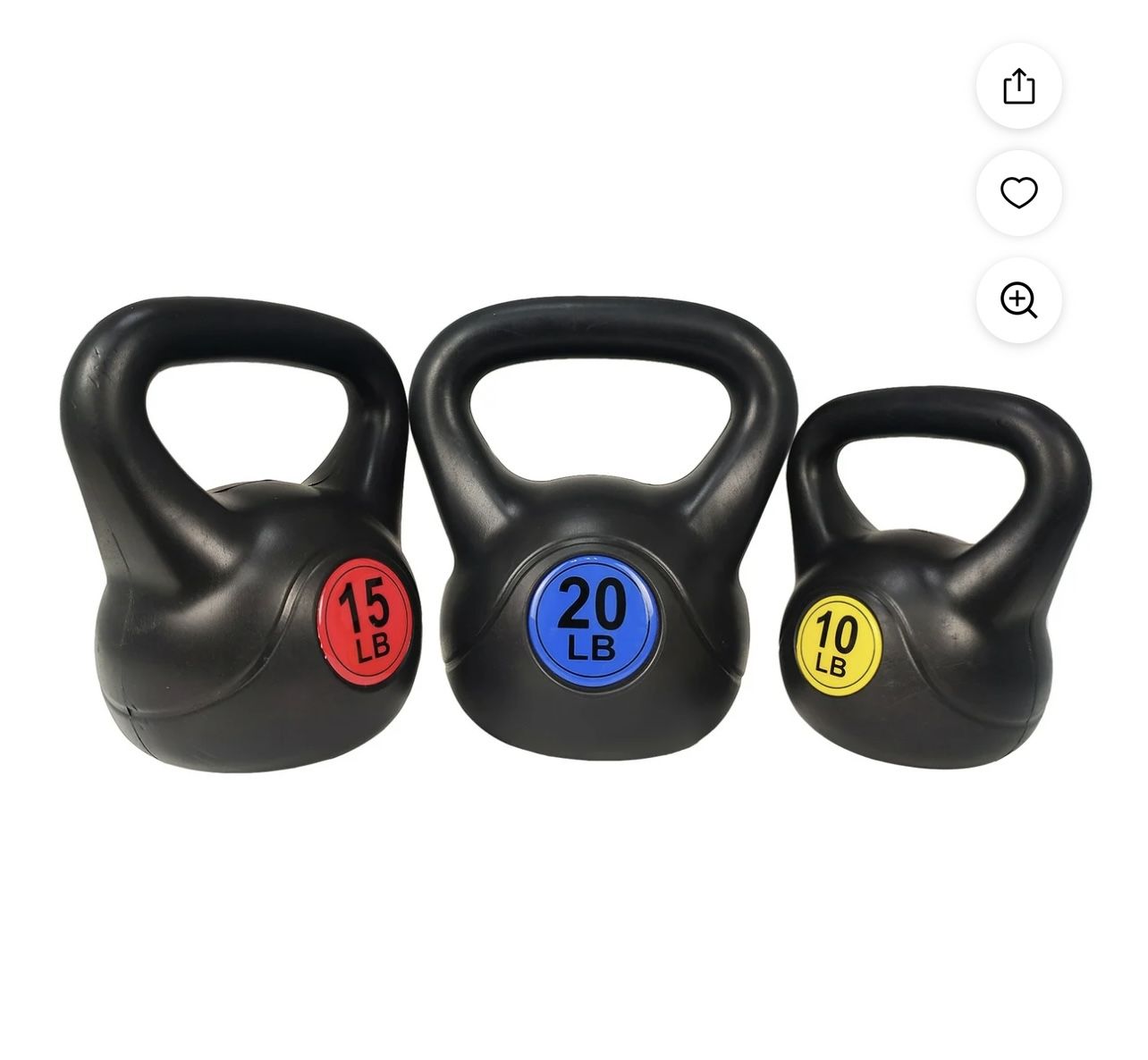 Kettlebell Exercise Fitness Weight Sets 5lb, 10lb, 15lb and 20lb Kettlebells