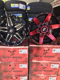 20x10 & 20x12 NEW STYLES WITH OFF ROAD TIRES 275/55R20 R/T OR 33x12.50R20 M/T - 1640 INSTALLED