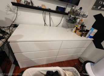 Modern White 6-Drawer Dresser