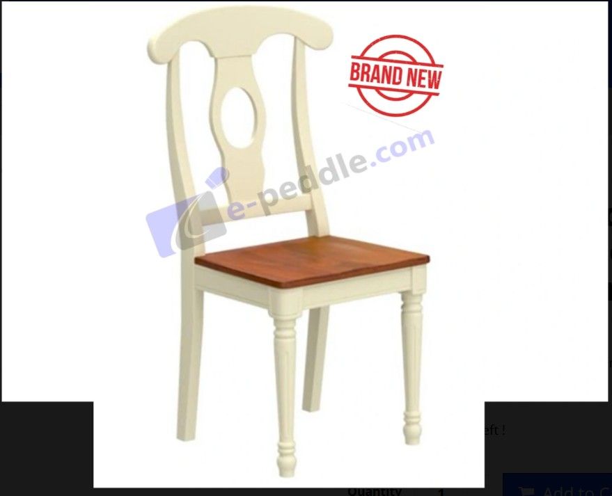 Napoleon Styled Chair With Wood Seat Buttermilk & Cherry Wood Seat (Brand New)