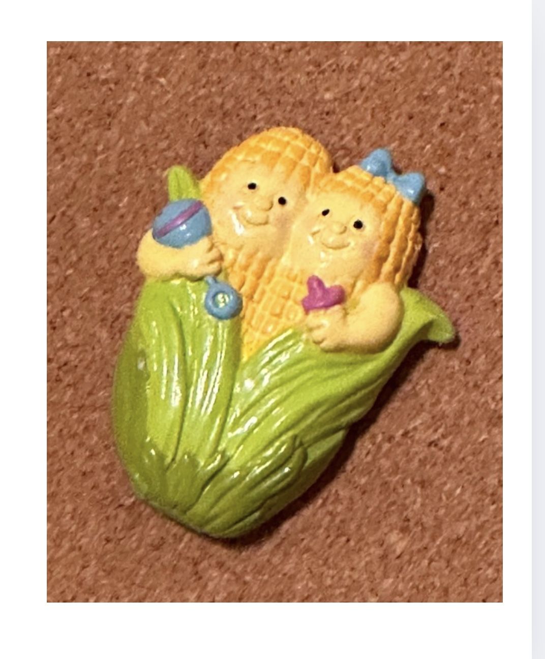 Vintage Baby Corn Magnet Fridge Magnet Boy & Girl Babies Collectible Corn Cob