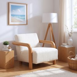 Subliem Cotton White Accent Chair