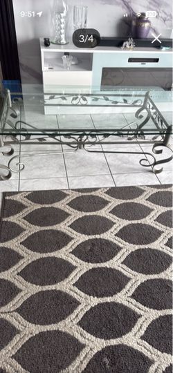 Elegant  3 piece glass table living room set