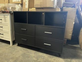 Compact Farmhouse TV Stand with Storage - Stylish and Space-Saving,Black