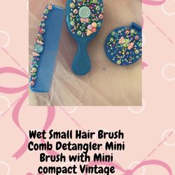 Custom made brush and mini mirror with mini comb