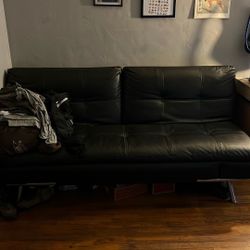 Black Leather Futon