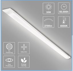 3FT LED Batten Light, Slim Ceiling Surface Mounted Light
