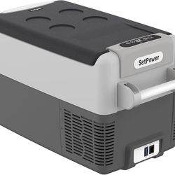 Setpower AJ30 Portable Refrigerator, Portable Freezer, 32 Quart Electric Cooler, Car Refrigerator, 12/24V DC & 110/240V AC Power Cord, Car Refrigerato