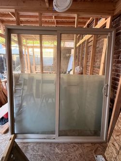 Standard two-panel sliding patio door