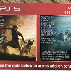 Assassin Creed Shadow Claw Of Awaji rpg PS5 Game 2 Bonus Quest Mission DLC Paper