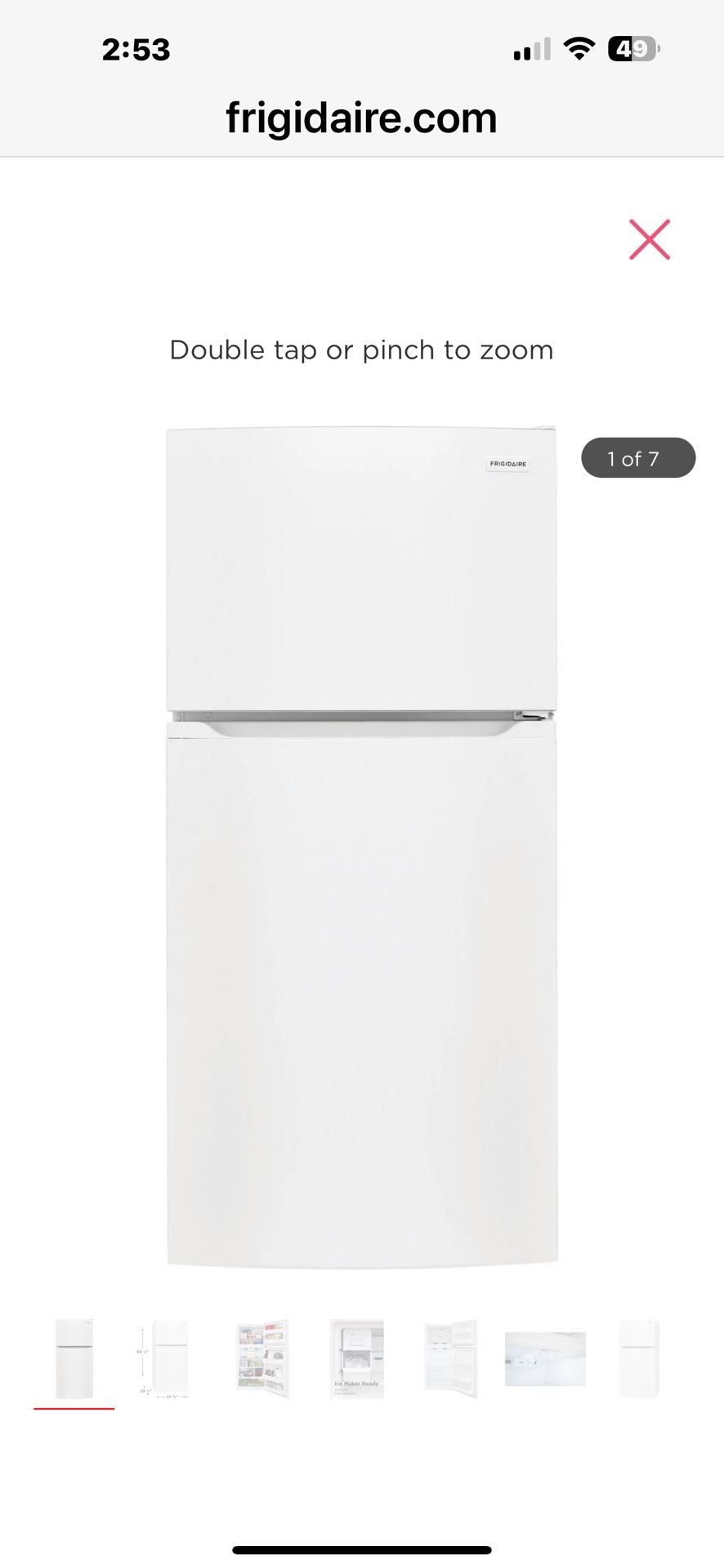 Frigidaire Fridge And Freezer With Ice Maker Included