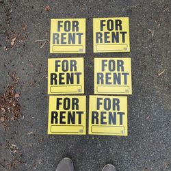  6 -  FOR  RENT signage  11"X 11"