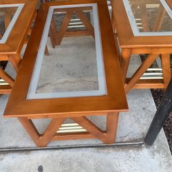 Coffee Table And End Table Wood Set 