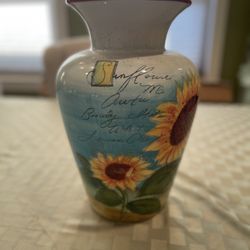 Vase Tuscan Style  With Sunflowers 