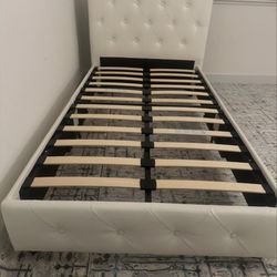Title: White Twin Bed Frame (Like New)