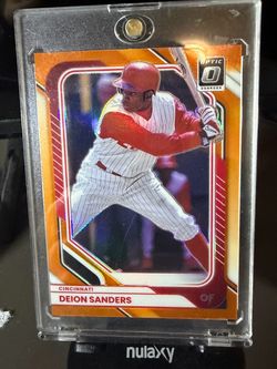 Deion Sanders Orange Baseball Card /199