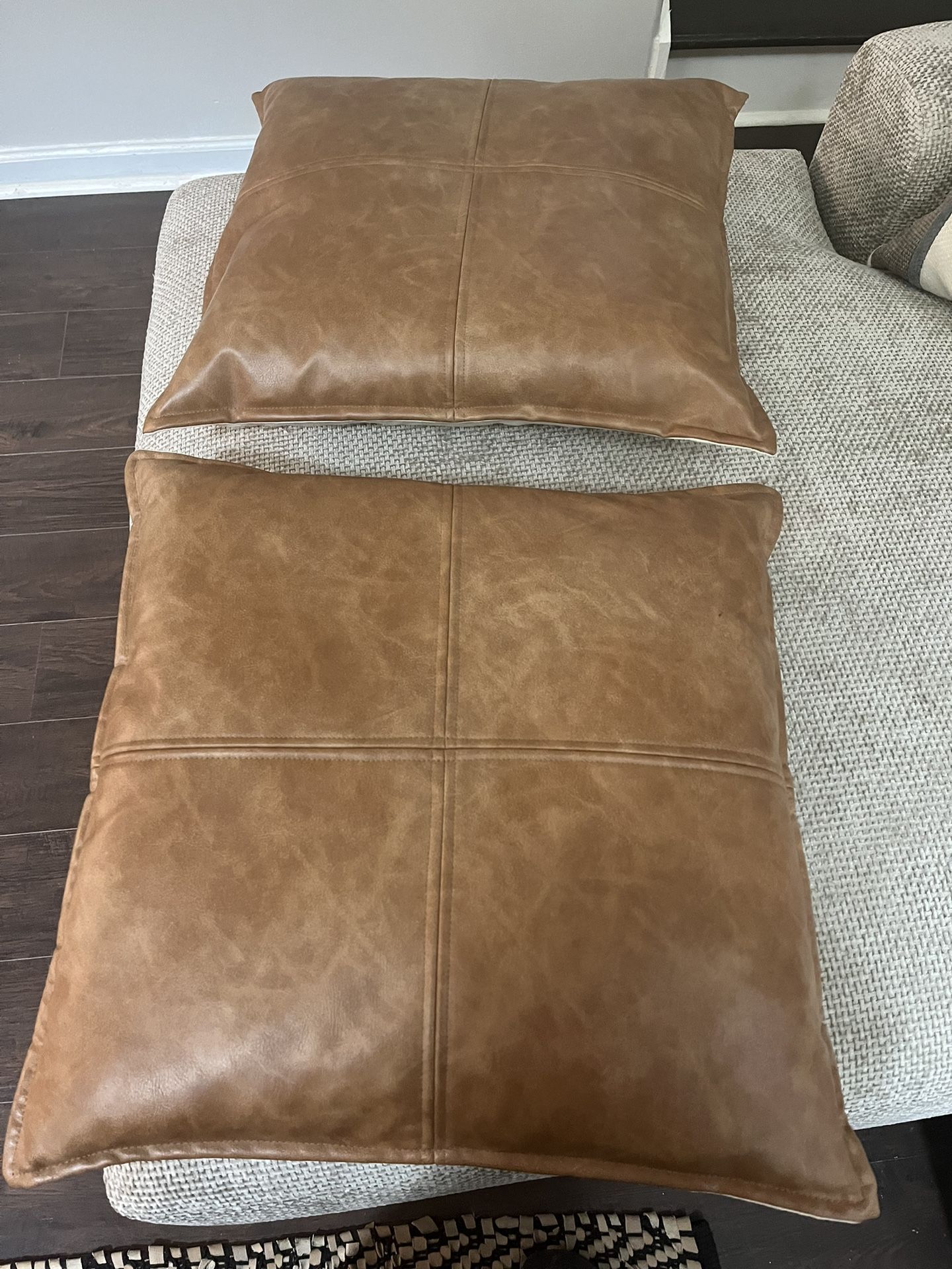 2 Leather Throw Pillow