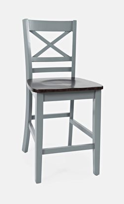 Asbury Park Grey/Autumn Brown X Back Stool (Set of 2)