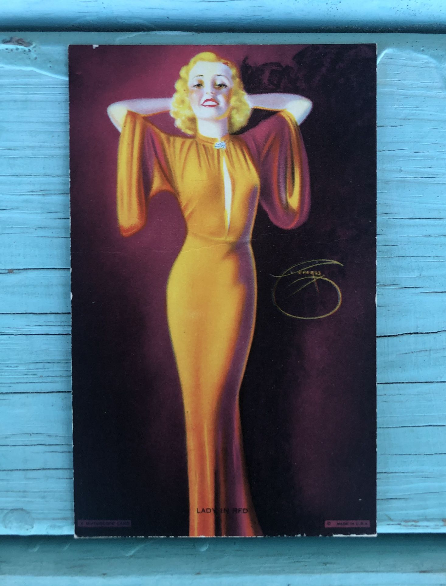 Rare Vintage/Antique Risqué Pin Up Girl 1940s Card/Postcard GC 3.5 x 5.5