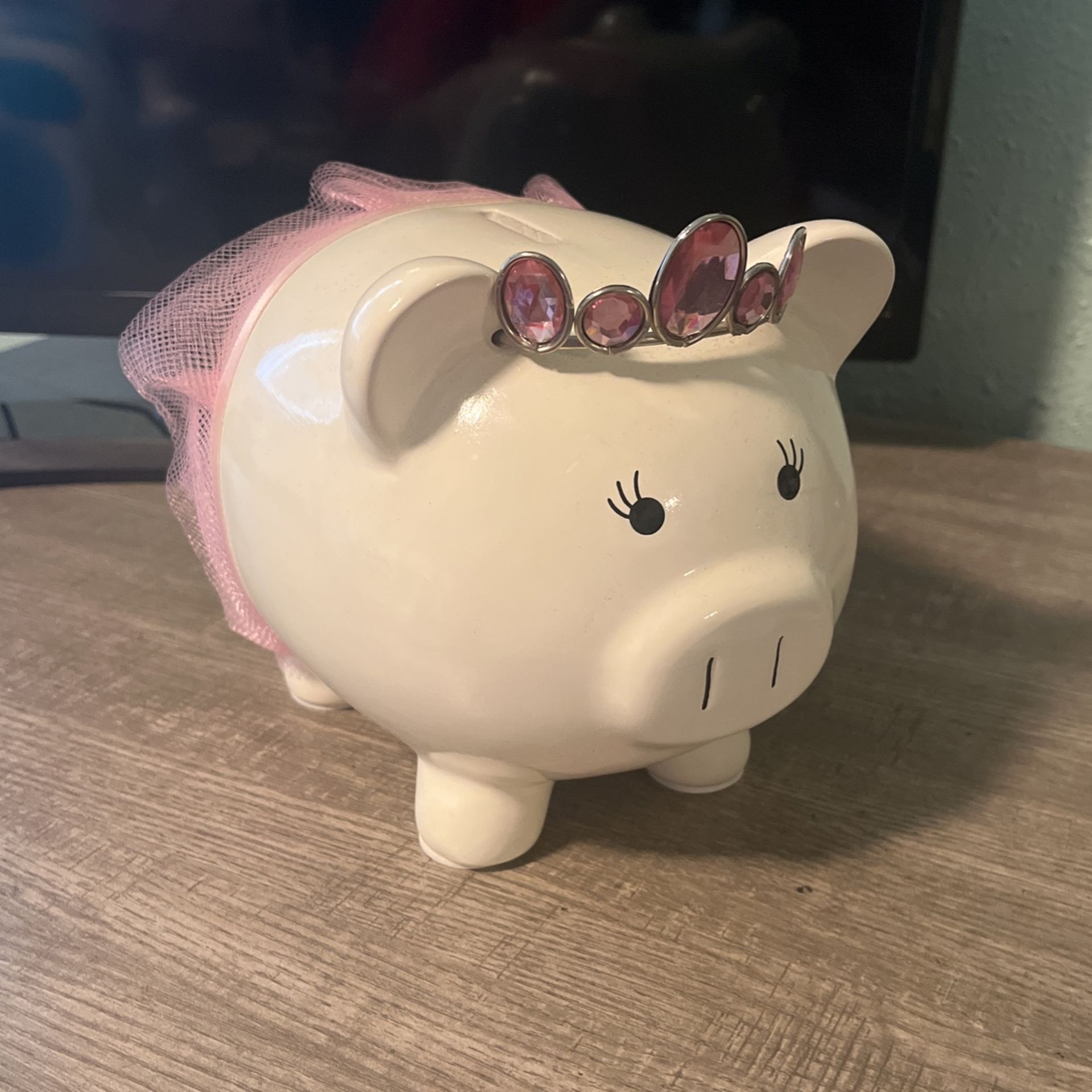 Piggy Bank With Tutu With Tiara