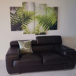 Loveseat set, end tables, lamps, wall art - all in great condition