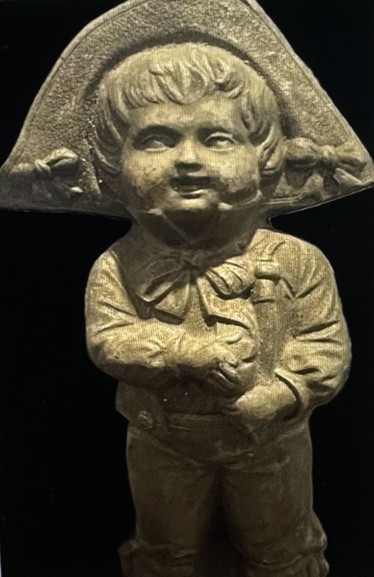 Antique Clock Topper Little Girl Statue Figurine 8.25 in. H x 2.5 in. W Base