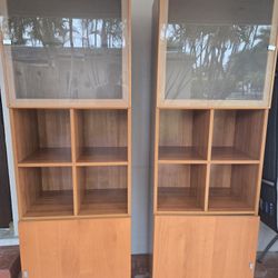 Set Of 2 Tall Shelves/ Bookshelves + Dresser/ TV Stand