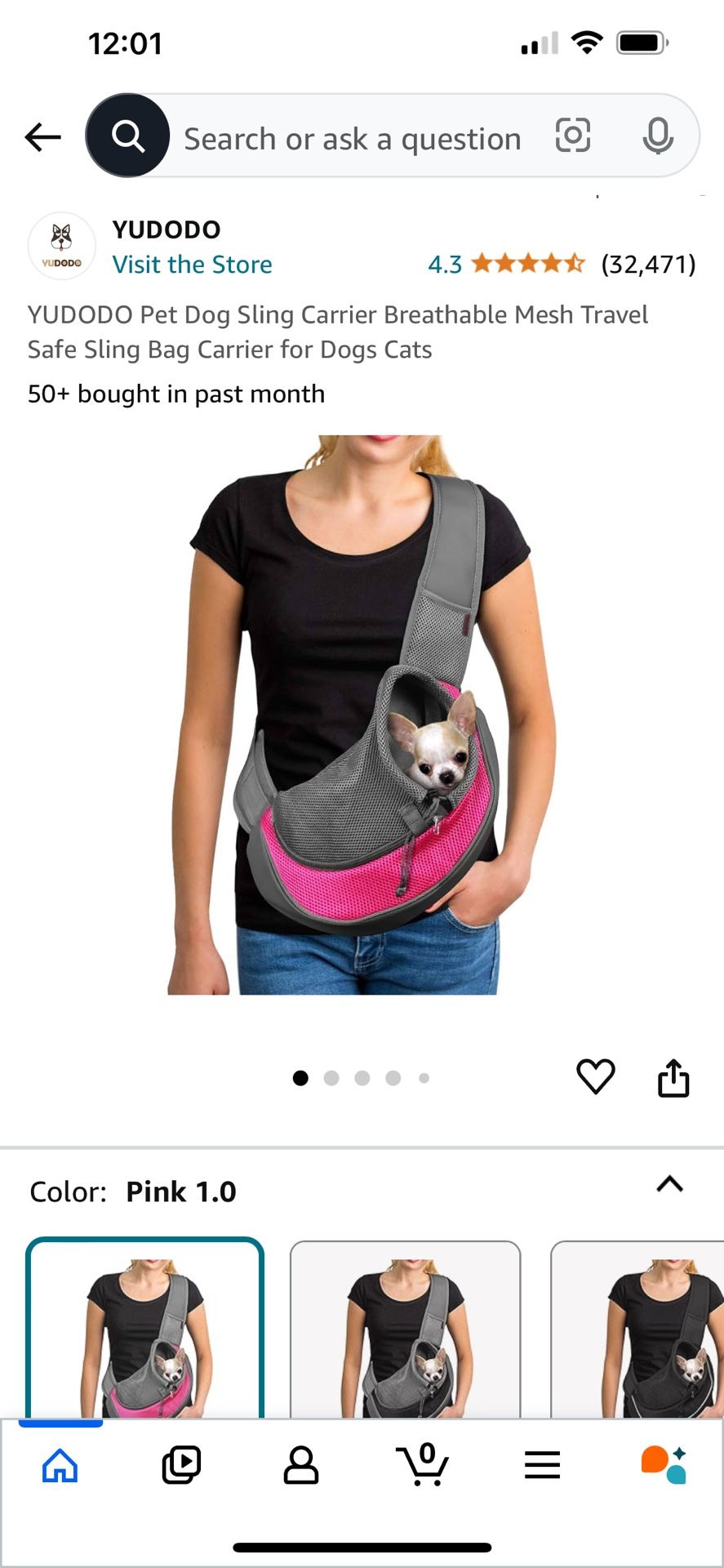 Tudor Pet Dog Sling Carrier - Small