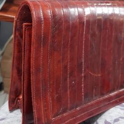 Red Eel Skin Clutch 