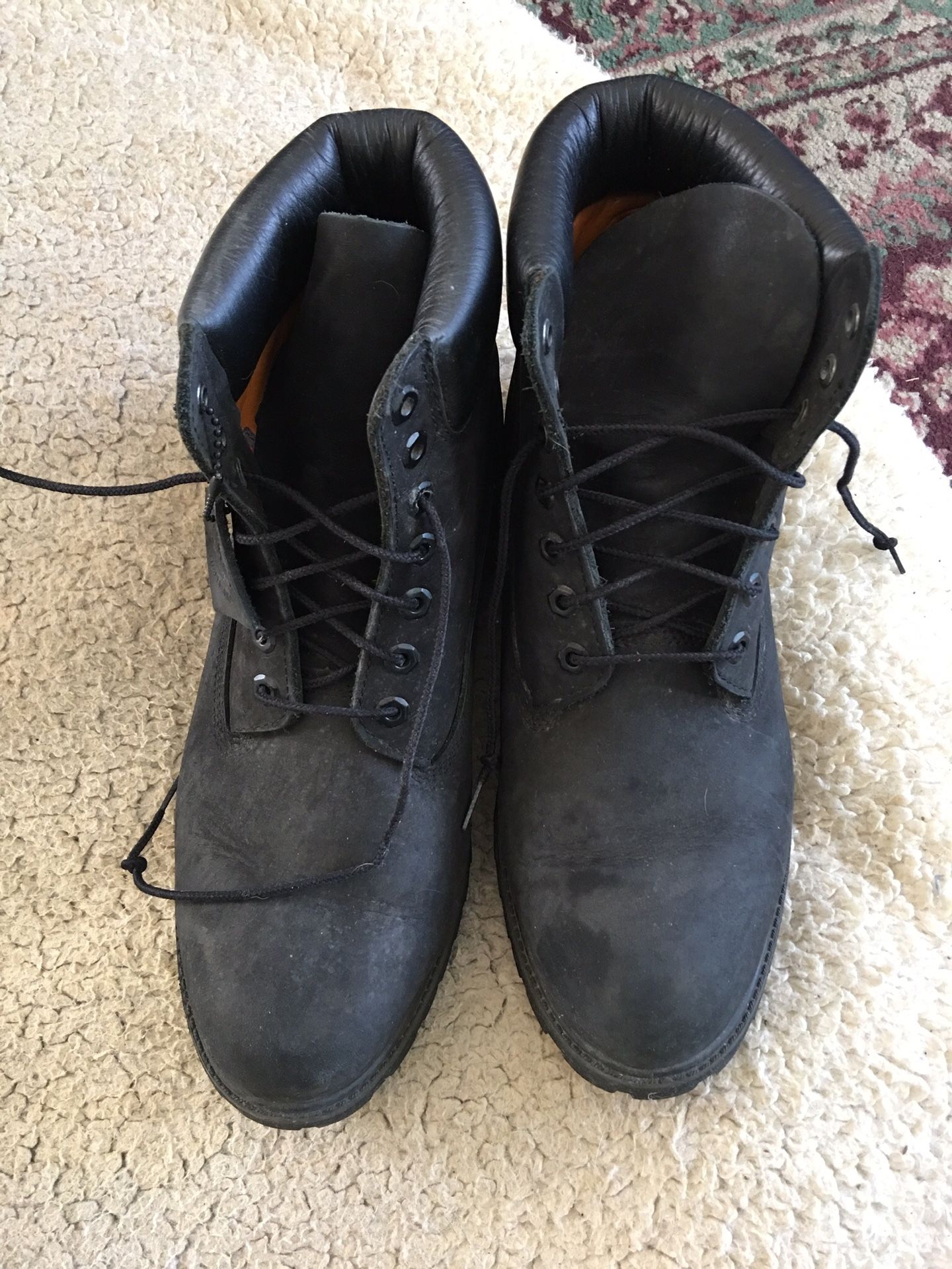 TIMBERLAND BLACK LEATHER BOOTS SIZE 11