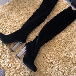 Black Velvet Boots Size 6 1/2 