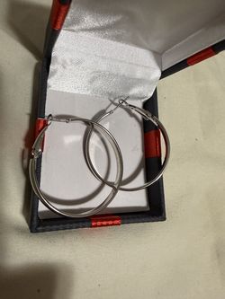 Silver hoop earrings