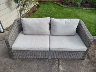 Wicker Rattan Sofa and Two Chairs