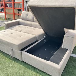 Sectional sofa, bed storage