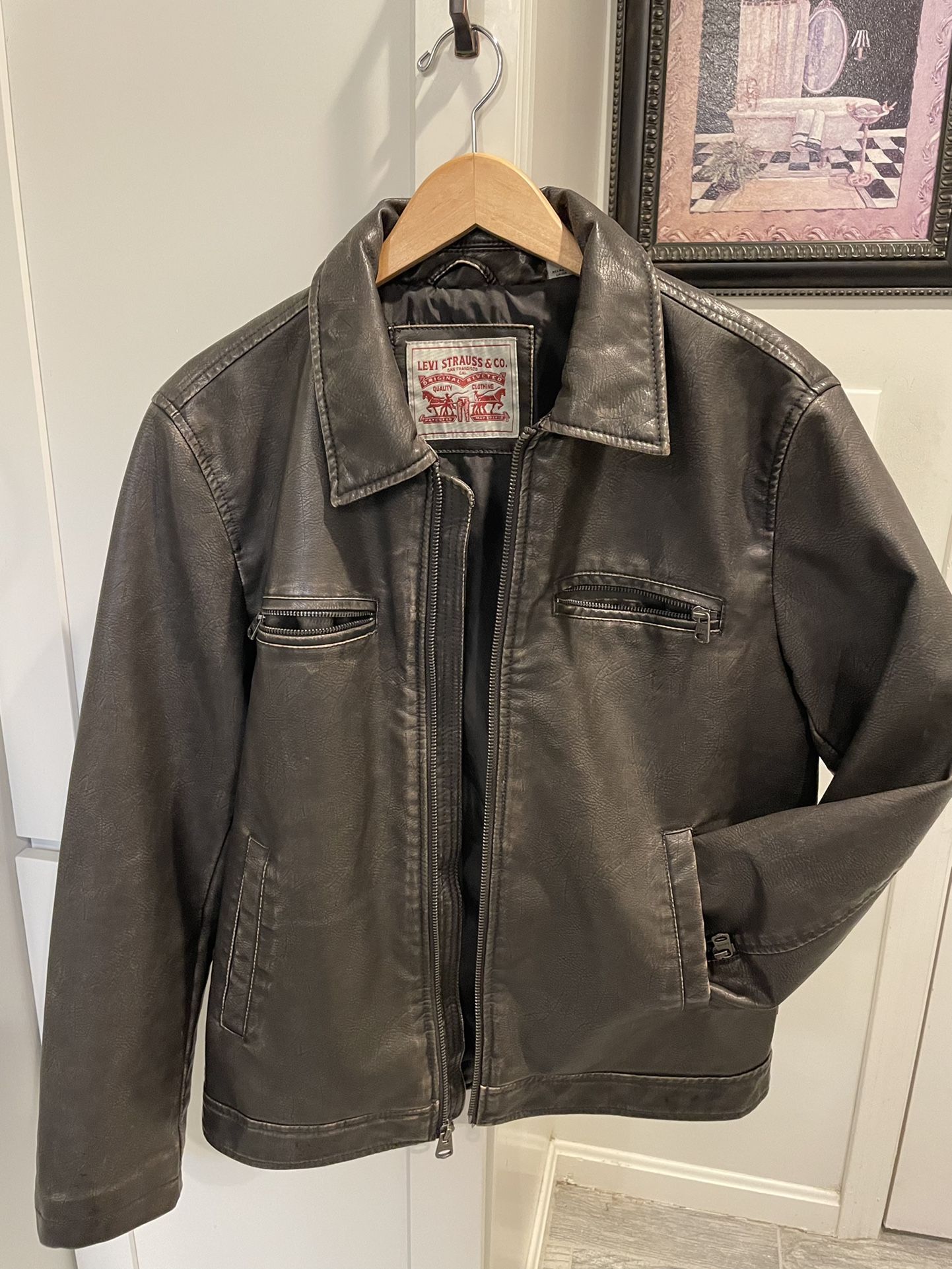 Men’s leather Trucker Jacket