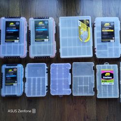 11 Plastic Fishing Tackle Boxes (8 PLANO)