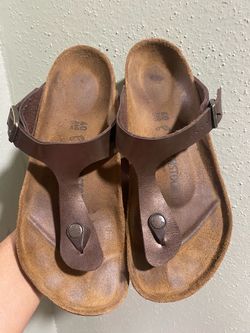 Birkenstock Gizeh Golden Brown Birko Flor Size 40