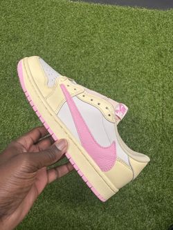 Shy pink Travis Scott 1s