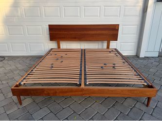 King size mid century modern bed frame