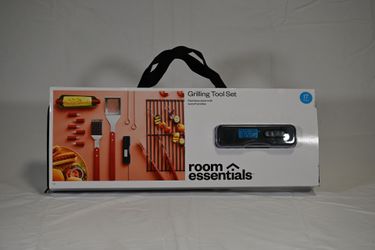 17pc BBQ Stainless Steel Grill Spatula Set Black - Room Essentials