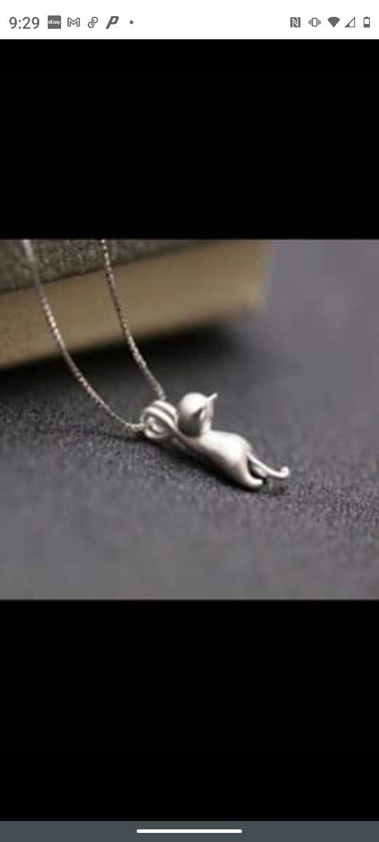 Dainty Hanging Cat Necklace