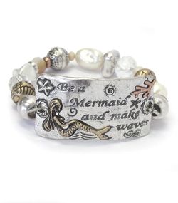 Mermaid stretch bracelet. Handmade