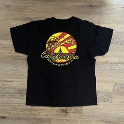 Neon Riot Palm Trees Boat California Shirt T-Shirt Size L Black
