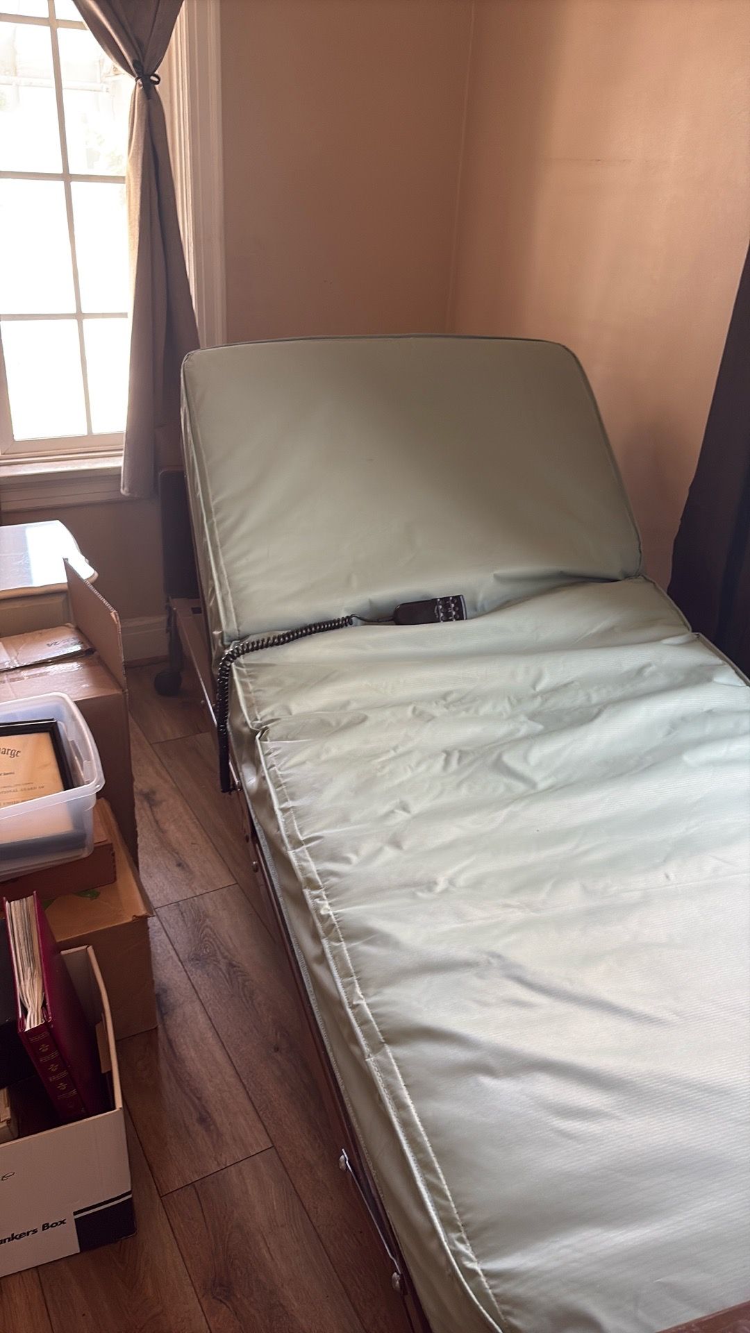 Twin hospital bed with mattress