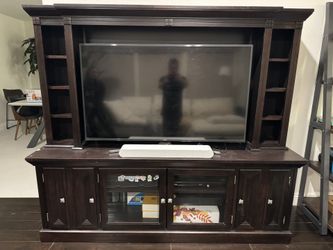 Solid Wood Large TV Stand Entertainment Center